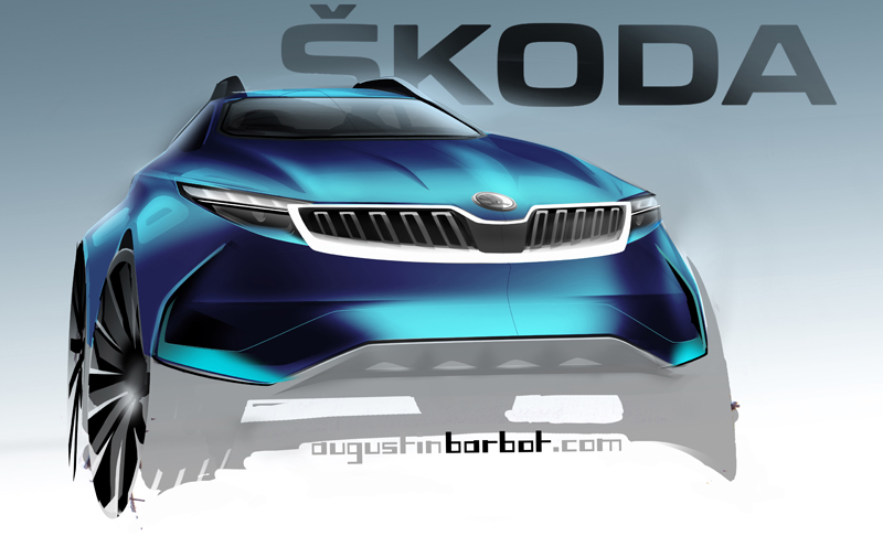 Augustin BARBOT - SKODA SUV Kodiac design sketch